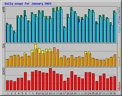 Daily usage for January 2023