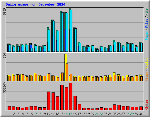 Daily usage for December 2024