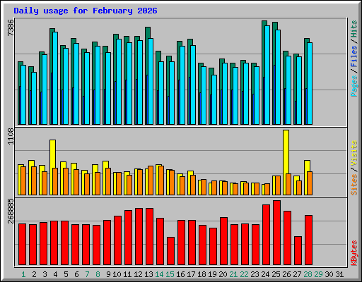 Daily usage for February 2026