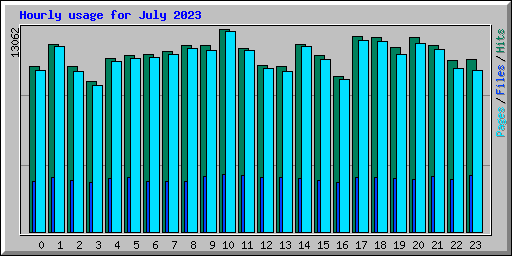 Hourly usage for July 2023