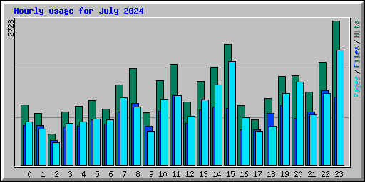 Hourly usage for July 2024